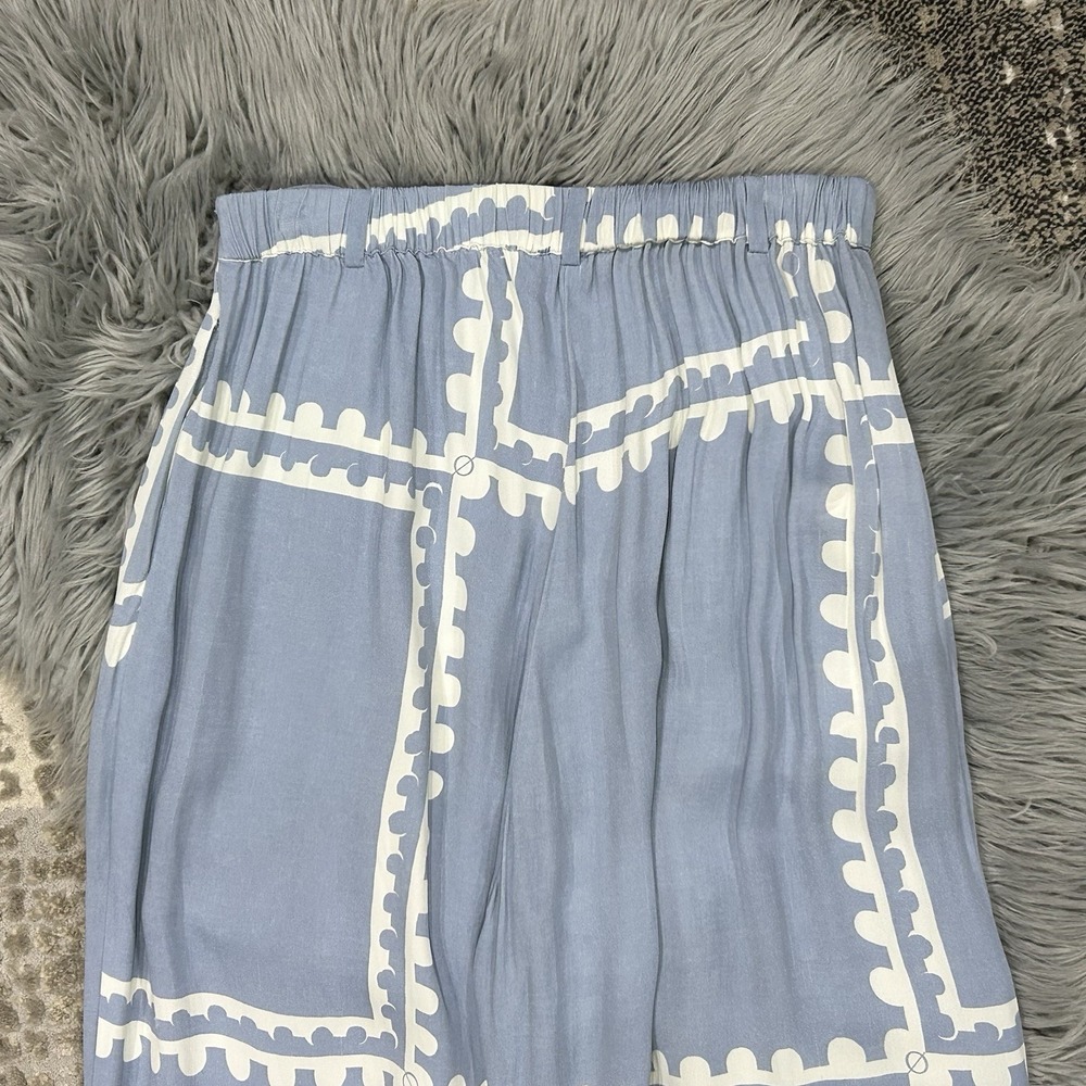 Mon Renn Women's Blue Serape Wide Leg Pant Size Medium ($189) **READ‎ - Picture 7 of 9